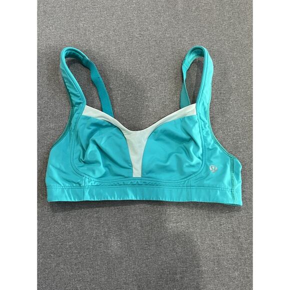 Lululemon Ta Ta Tamer Sports Bra Size 32C Full Coverage Teal - Picture 1 of 5